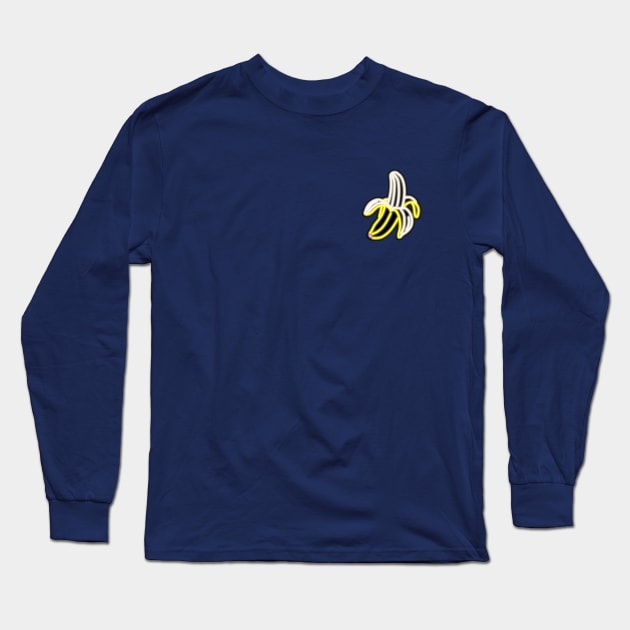 Yellow Neon Banana Bar Sign Top Left Long Sleeve T-Shirt by gkillerb